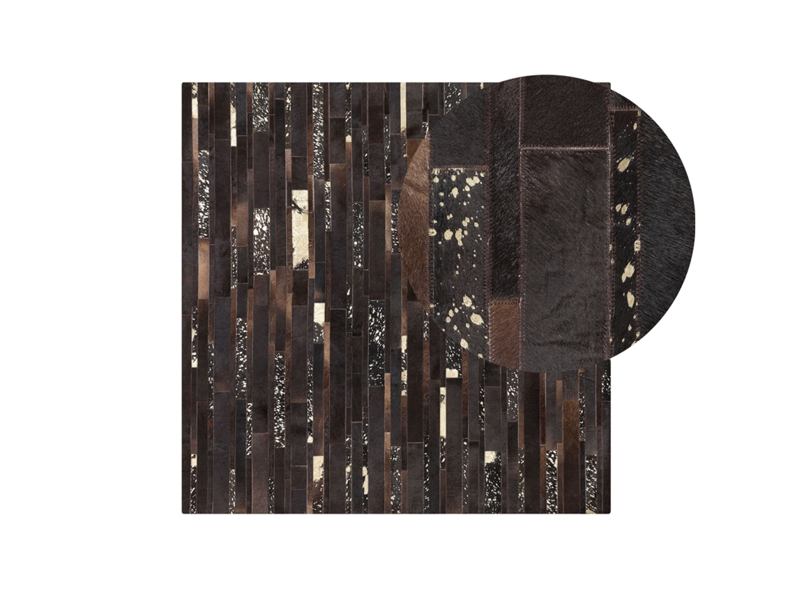 Alfombra de pelo corto BELIANI Artvin de Piel de vaca Marrón 200x200