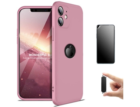 Kit Carcasa y Protector iPhone11 Ultimatte, Slim Armor 360º y Soporte Magnético Rosa