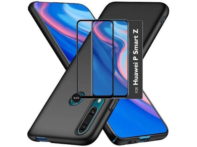 Kit Carcasa y Protector de Cristal 5D Full Cover Huawei P Smart Z SlimShield Negro
