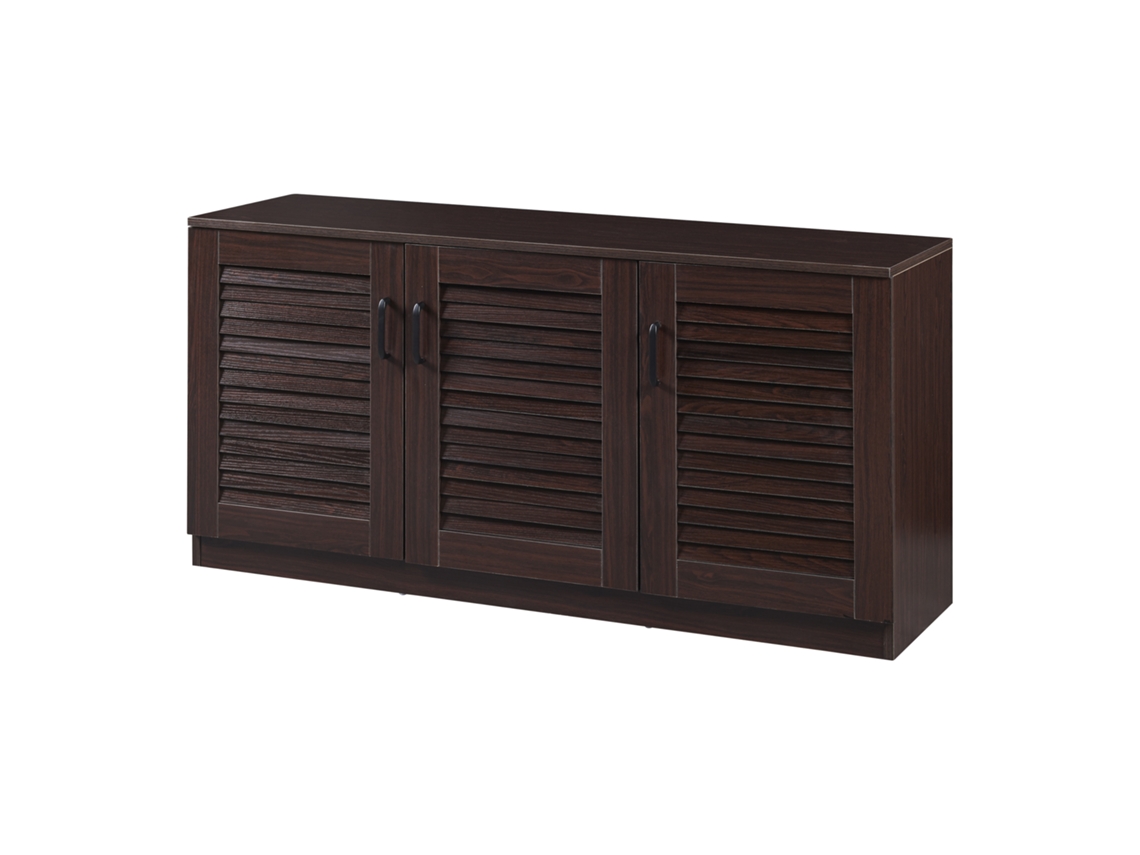 Mueble zapatero Løten 6 compartimentos para 12 pares MDF 62 x 125 x 36 cm - Efecto wengué [EN.CASA]