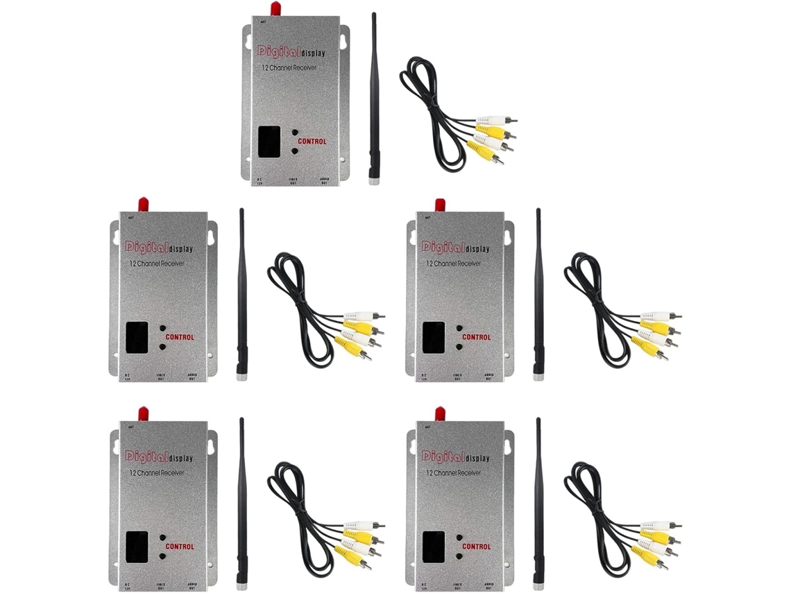 5 Receptores Fpv Vrx De 1,2 Ghz Y 1,5 W + Antena De Audio Y Vídeo De 12 Canales Y 1500 Mw Para Modelos De Drones Rc De Largo Alcance.