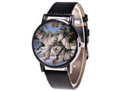 Reloj De Cuarzo Para Hombre Pulsera De Cuero Pu Impermeable (negro)