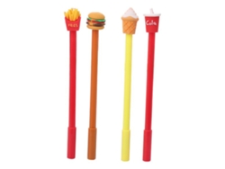 60 Lápices De Gel Infantiles Con Diseño De Comida Rápida: Papas Fritas, Coca-cola, Hamburguesa, Helado - 0.5mm, No Tóxico