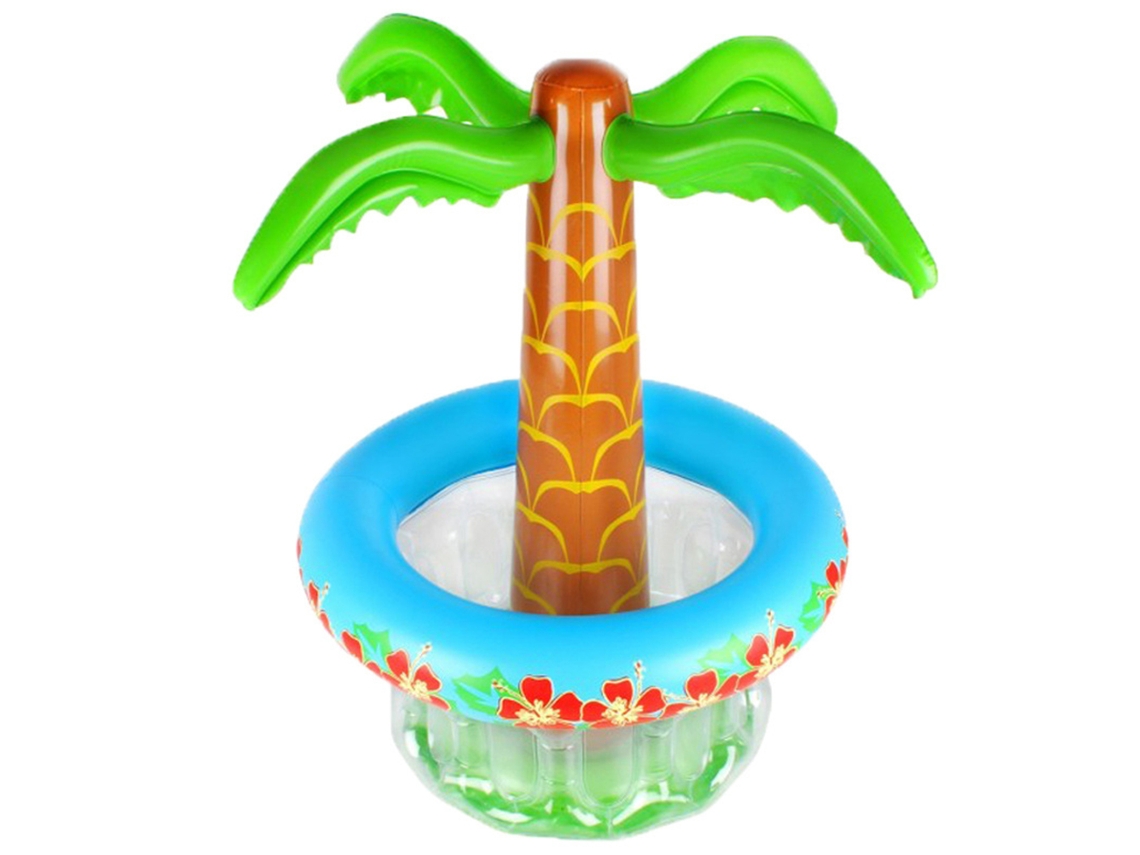 Enfriador de cerveza inflable con palmeras para fiestas en la playa, piscina, fiestas luau, decoraciones de verano