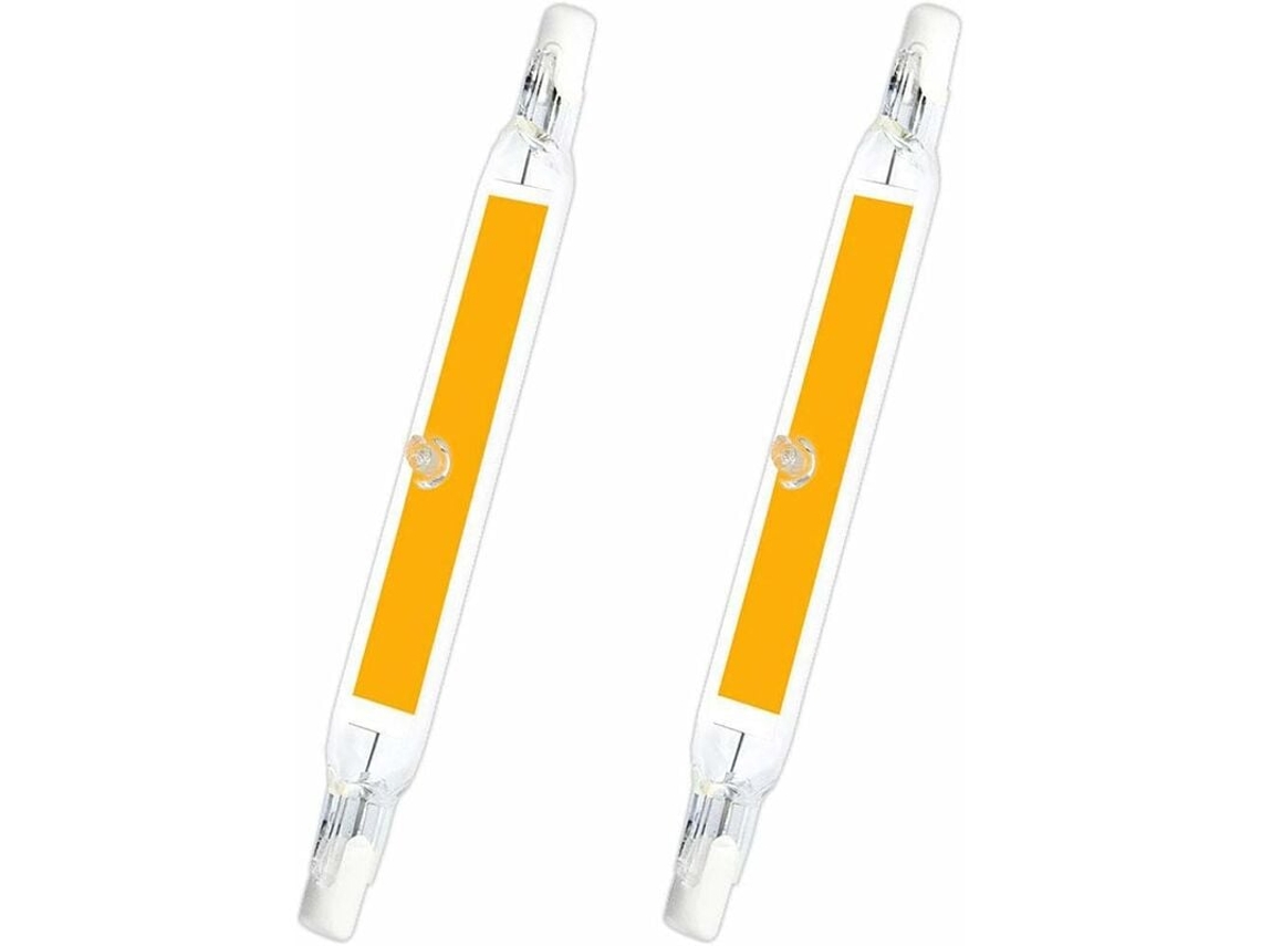 JILLIOPER Lámpara LED R7S 78mm 5W Blanco Cálido 3000K 500LM No Dimmable COB Lineal para Proyector Mini Luz Pared Pack 2