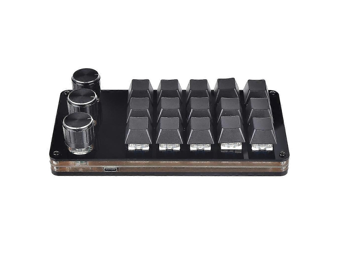 Teclado mecánico de 15 teclas y 3 botones para programación de macros, miniteclado para juegos, intercambiable en caliente, teclado DIY Everley891