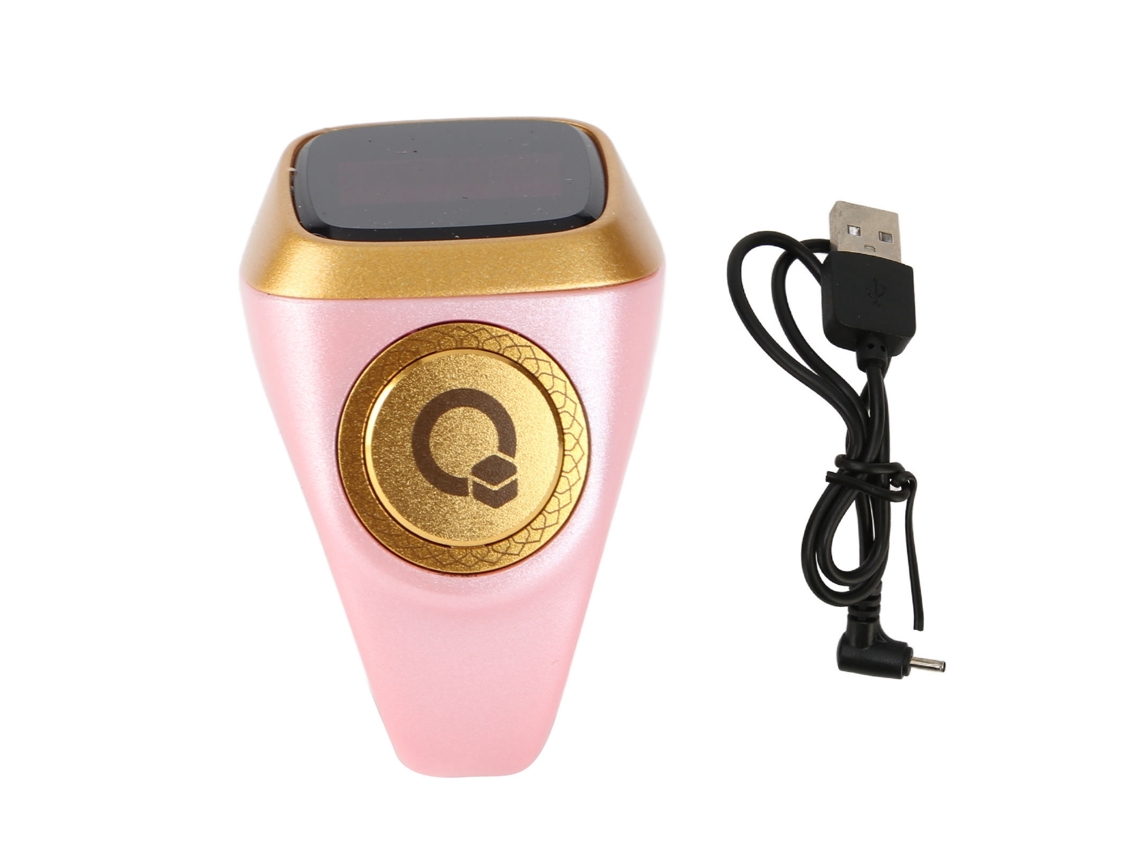 Anel Inteligente Contador Com Tela 0.49in Suporta App Botão Cnc 20mm Portátil Rosa