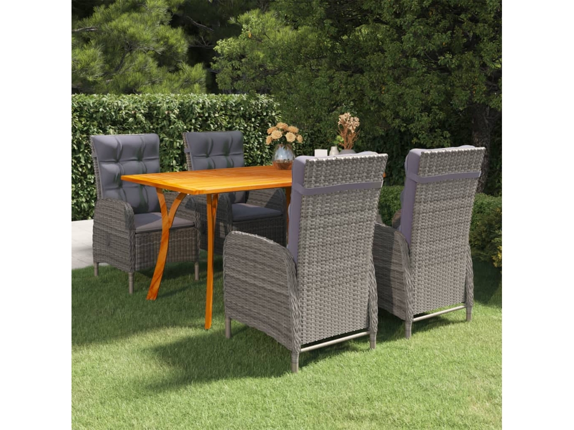 Juego de comedor de jardín gris Dkd Home Decor