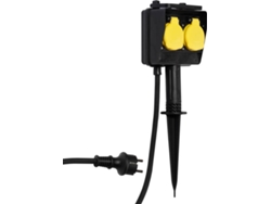Alargador para exteriores 6T VIVANCO Jardín 2T IP44 3 m (negro)