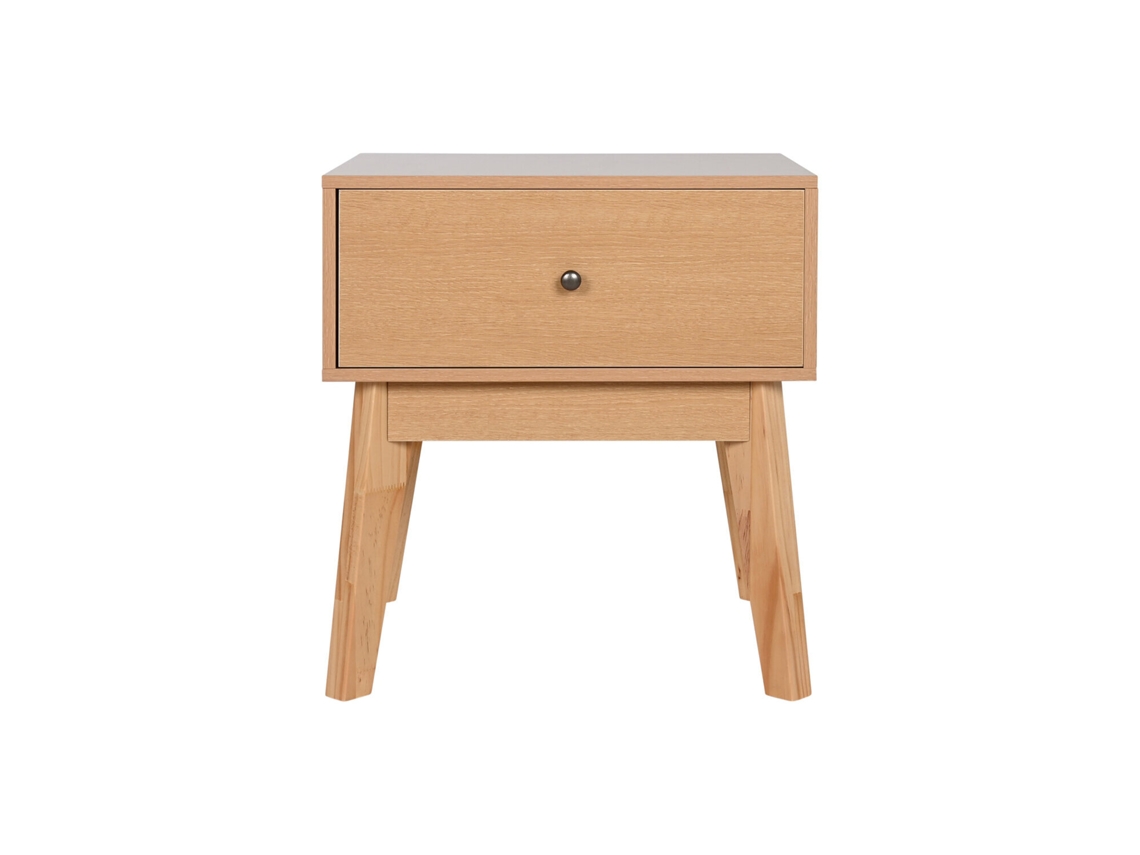 Mesita De Noche Mdf Natural 45x36x49cm