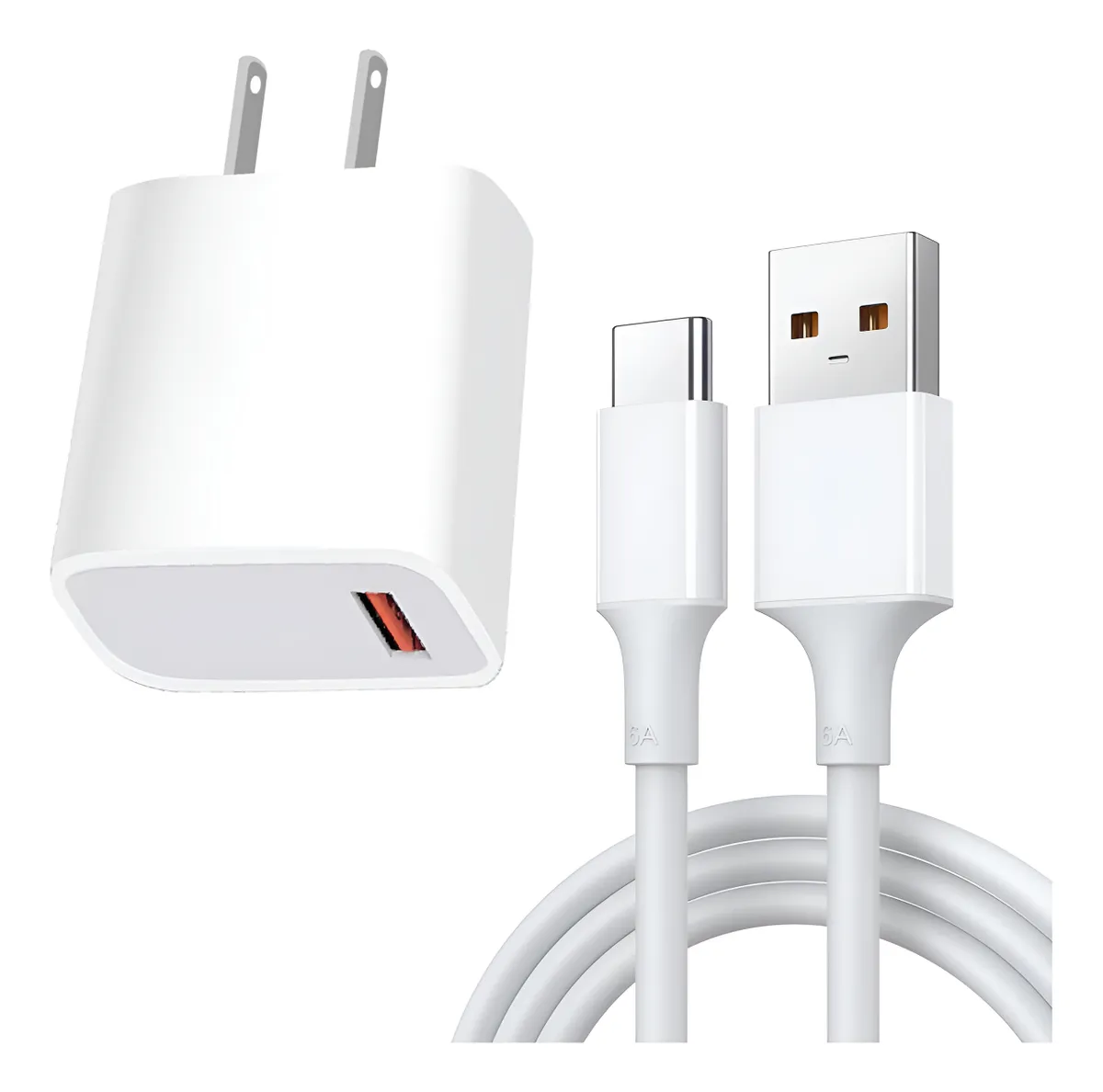Cargador rápido USB C de 18 W para teléfono móvil con cableslowmoose