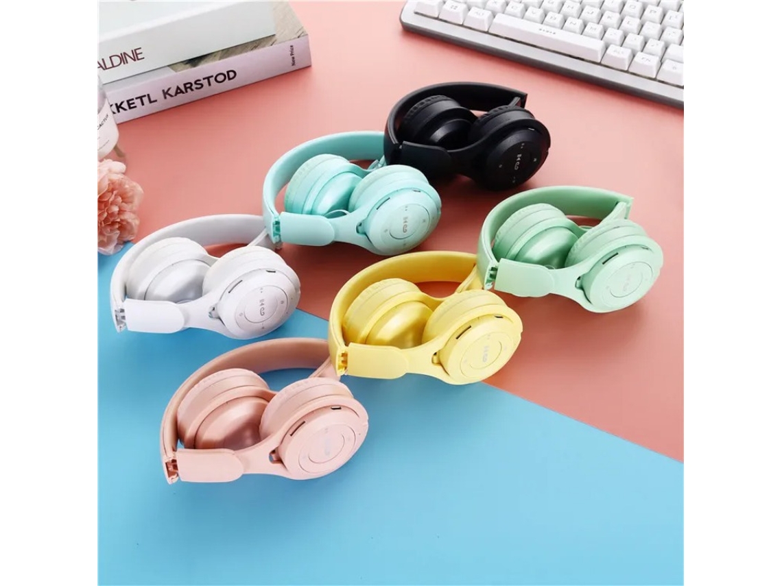 Auriculares Inalámbricos Bluetooth Macaron Con Micrófono Y Sonido Estéreo