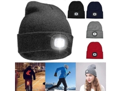 2026-gorro De Lana Con Luz Led Recargable Usb Unisex Para Caza Camping Senderismo Invierno