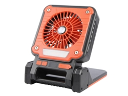 Ventilador/Luz Portátil para Camping Recargable por USB con Energía Solar (Naranja)