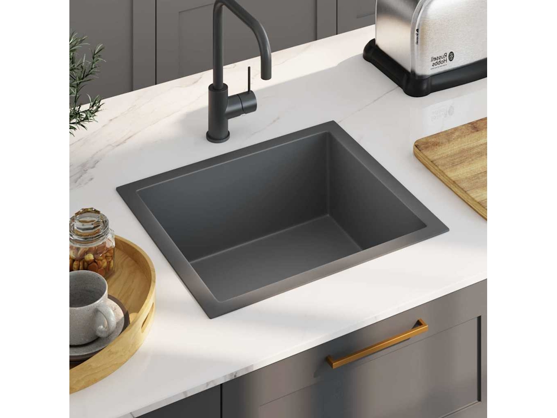 Lavavajillas de cocina DKD HOME DECOR de acero inoxidable negro hecho a mano