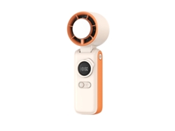 Ventilador Portátil Con Función De Refrigeración Por Hielo Y Aire Frío - Mini Ventilador Para Colgar Del Cuello - Naranja