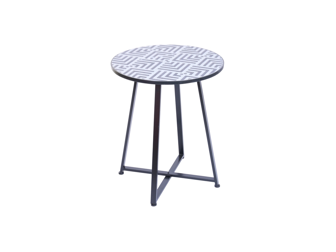 Mesa Piedra Metal 60x60x75,5cm