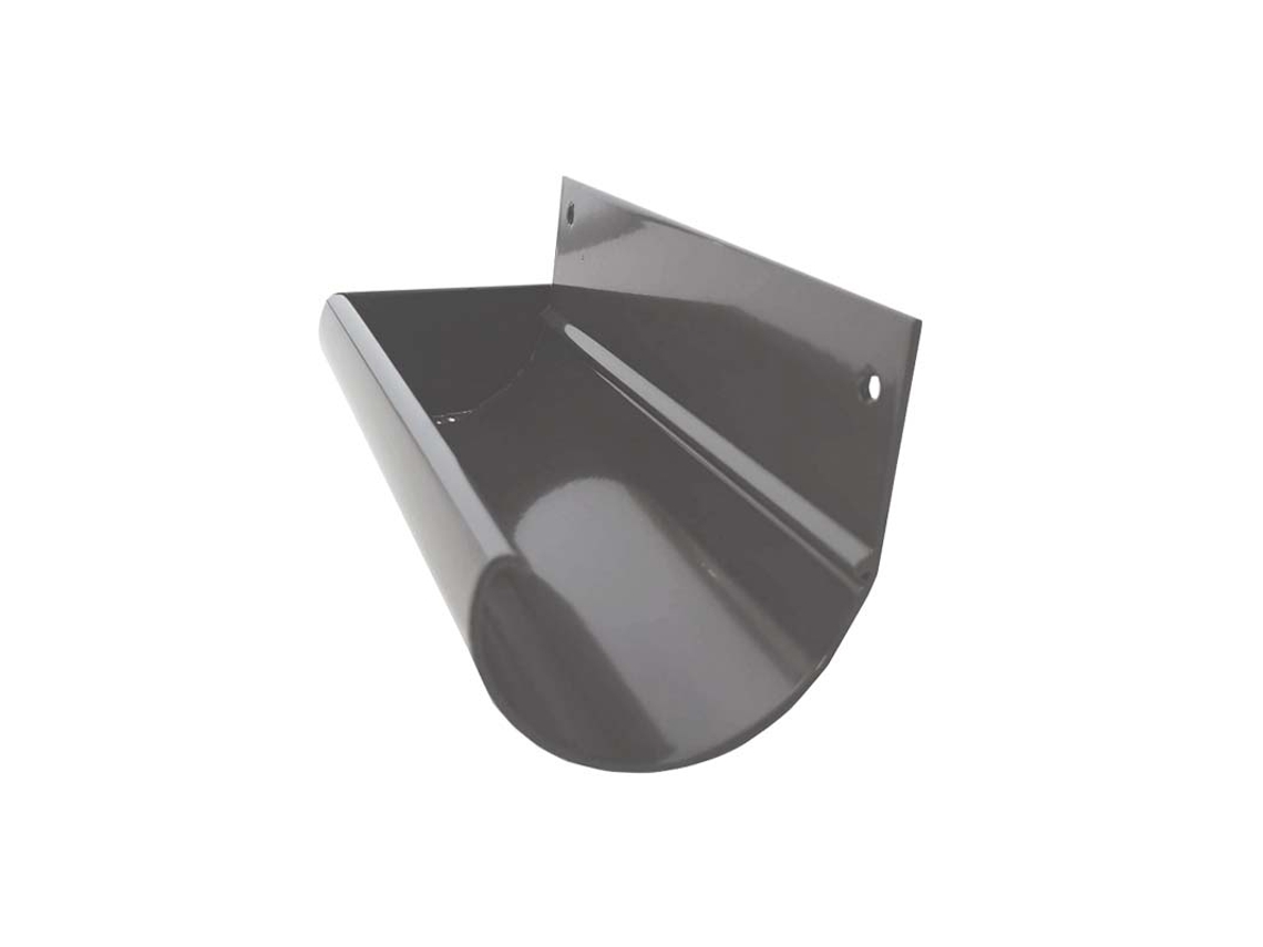 RENOPLAST R50 Bases de canalón de aluminio Extremos de canalón Izquierda Derecha Gris Canalón de lluvia Drenaje de tejado