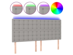 Cabecero con luces LED, tela gris claro, MAISON EXCLUSIVE (200x5x118 cm)