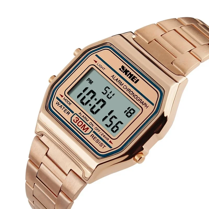 Reloj Digital Impermeable (oro Rosa), Reloj Deportivo De Cuarzo A La Moda.