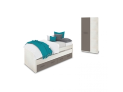 Dormitorio juvenil Axim Plus Blanco Alpes - Basalto 198 x 69 x 96 cm