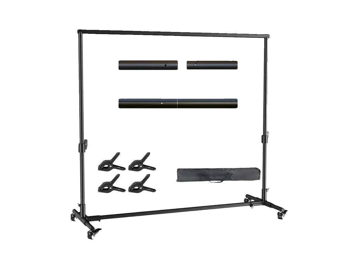 Soporte para fondo fotográfico, barra transversal ajustable, ligero y portátil, sin soporte flexible, 2000x3000mm-a