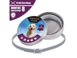 Collar antiparasitario Inovarea para perros, 8 meses de protección, control de pulgas y garrapatas, resistente al agua, ajustable.