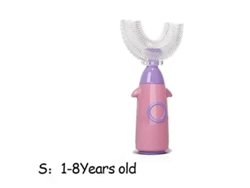 Cepillo de dientes infantil en forma de U, de silicona, con rotación de 360 ​​grados y mango para la higiene bucal. GOKOCO