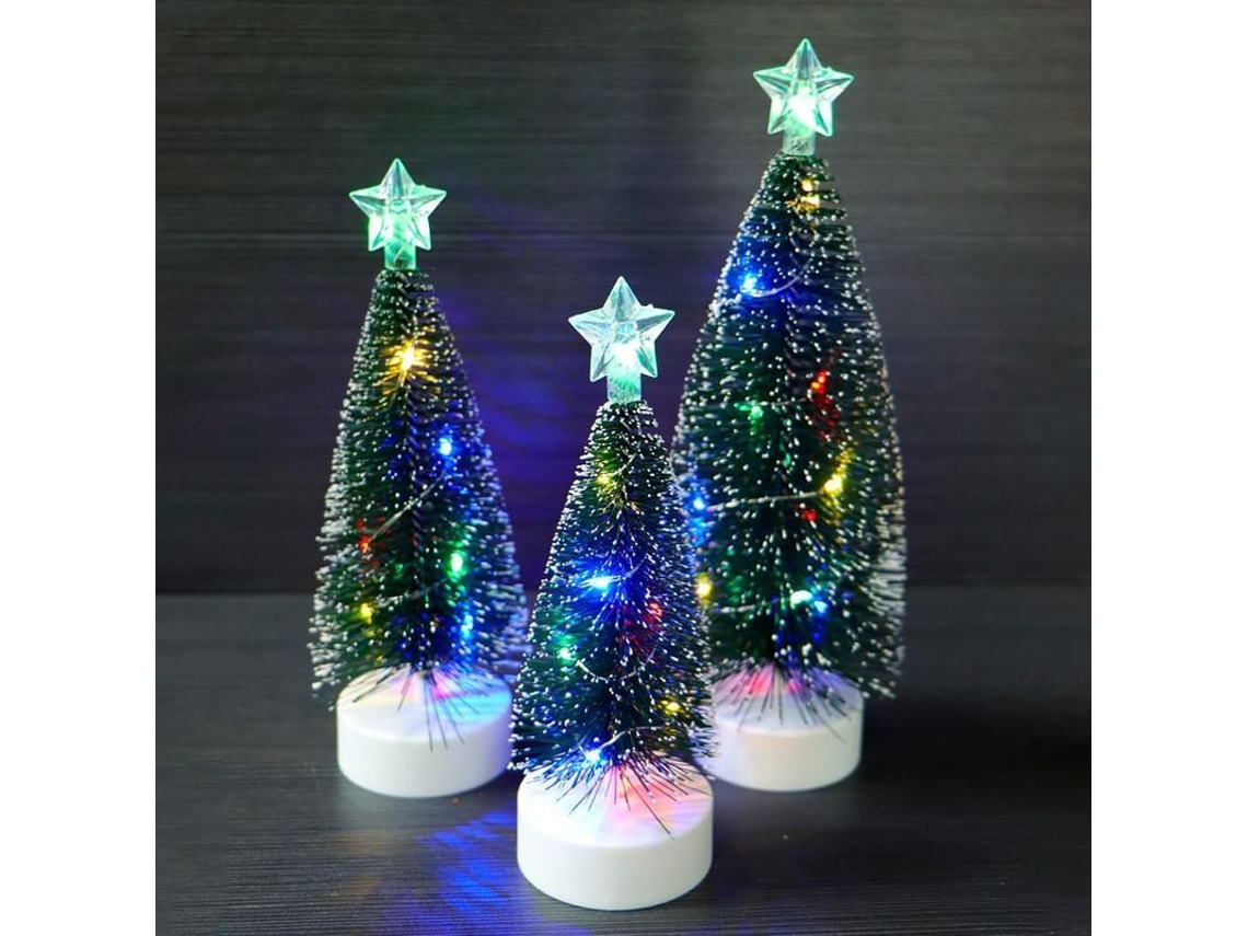 3 Árboles De Navidad Mini Con Luces Led Artificiales Para Mesa Decoración De Fiesta Navideña
