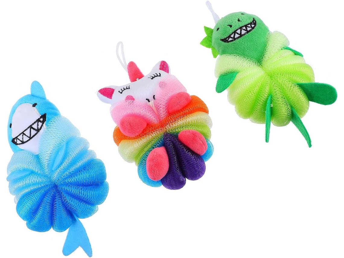 Juego De 3 Bolas De Baño Para Niños Y Niñas, Esponjas.