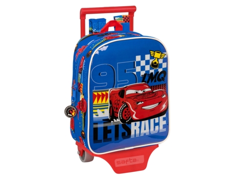 Mochila Escolar con Ruedas CARS Race ready (Azul - Poliéster)