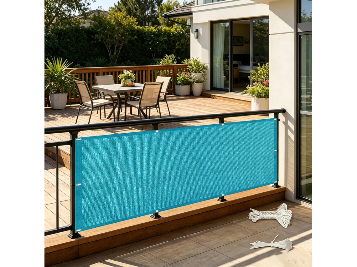 110 X 370 Cm, Pantalla Privacidad, Hdpe, Resistente Al Viento, Protección Uv, Para Balcón