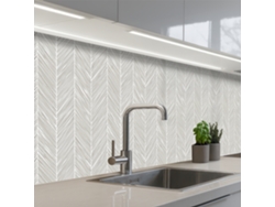 Paneles clásicos para salpicadero de cocina - Diseño de espiga - Gris 400x80 cm