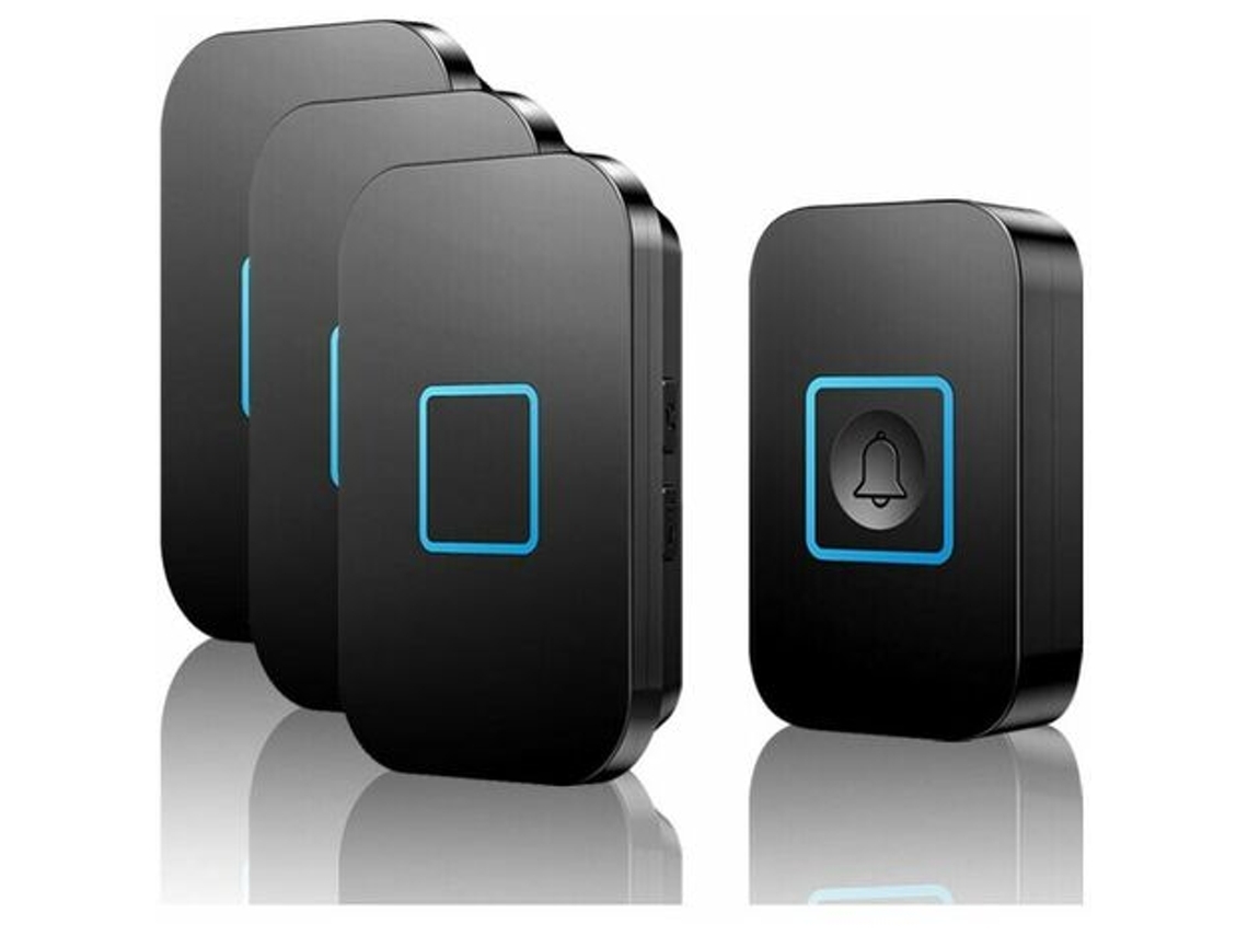 Timbre Inalámbrico, Conjunto Inalámbrico, Alcance De 400 M, Resistente Al Agua Ip55, Con 3 Receptores Enchufables, 60 Melodías Y 5 Niveles De Volumen. Brilvibe_gsg