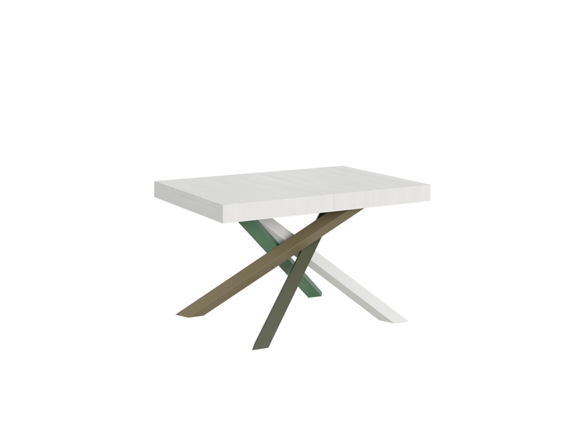 Mesa extensible 90x120/224 cm Volantis Fresno Blanco estructura 4/A