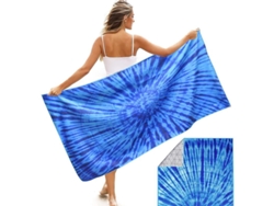 Toalla de playa reversible de microfibra Rebe, tamaño extragrande, absorbente, de secado rápido y que no retiene la arena, ideal para adultos, niños, piscina y gimnasio - Azul