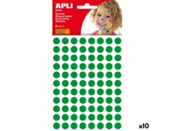 Pegatinas Apli Kids Gomets Redondo Verde (10 Unidades)