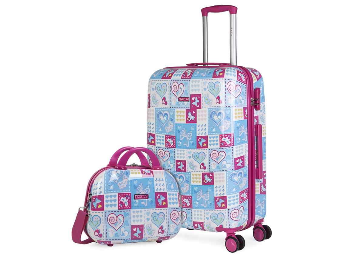Juego De Maletas Pc ITACA Aras azul-fucsia (44X65x25 Cm)