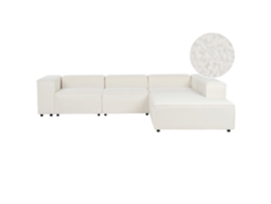 Sofá esquinero BELIANI Aprica de Bouclé Blanco 326x269x68