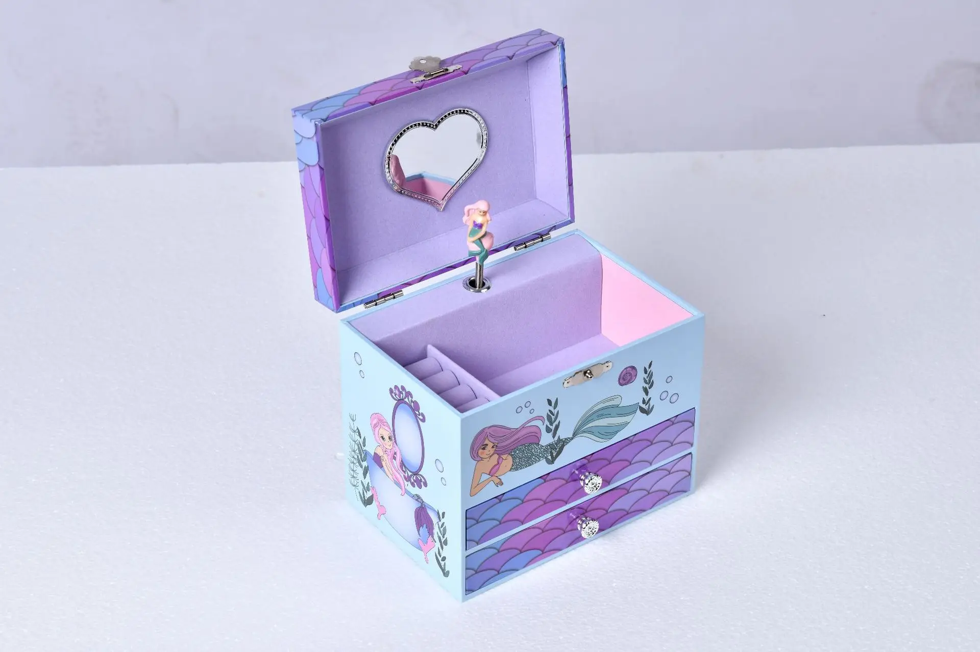Caja de música infantil (morada) Sirena Mundo Oceánico Morada con cajón