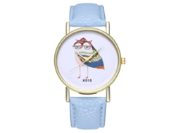 Reloj Unisex Informal De Cuarzo Con Correa De Piel Sintética Azul Claro.