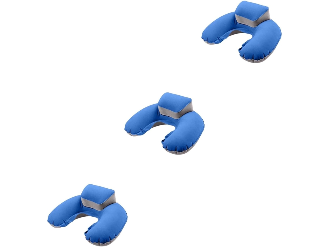 Almohada De Viaje Inflable En Forma De U De 3 Piezas, Soporte Ergonómico Para El Cuello Y La Cabeza Para Acampar, Relajarse Y Usar En Aviones.