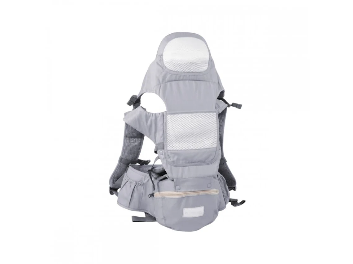 Mochila portabebés 6 en 1 Mobiclinic Transpirable 3-36 meses Correas regulables Algodón Bolsillo Gris Moley