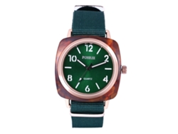 Reloj De Cuarzo Con Correa De Nailon, Estilo Sencillo, 26 Cm, Decoración A Mano (verde)