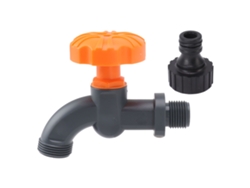 Grifo de manguera multifuncional de plástico y acero, con sello a prueba de fugas, para jardín, acuario, pecera, caravana, granja