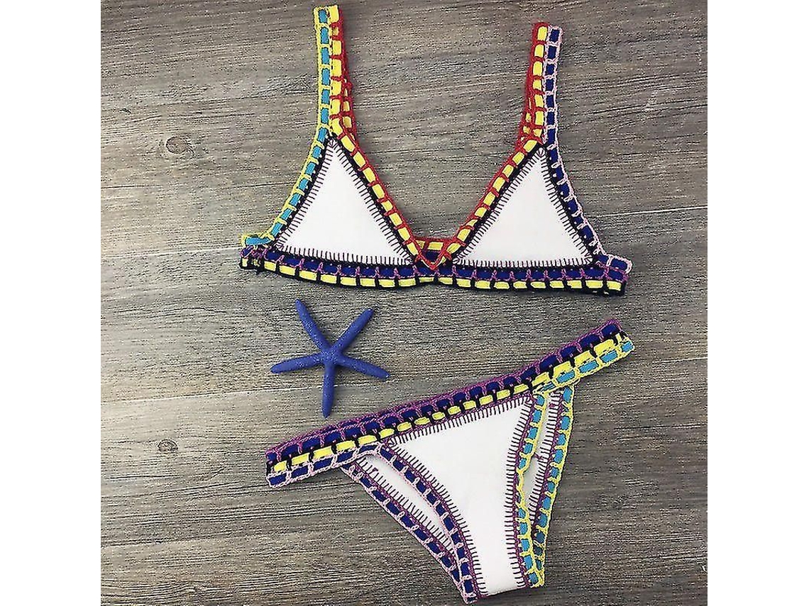 Traje de baño de crochet para mujer 2026, bikini brasileño sexy con vendaje, sin anillos, talla regular 2023 Seagm 120