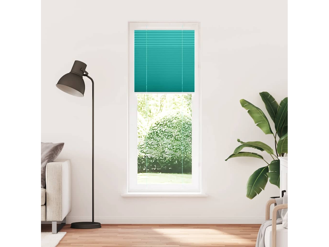 Maison Exclusive - Estor Plisado Verde Petróleo 75x200 Cm Tela Ancho 74,4 Cm