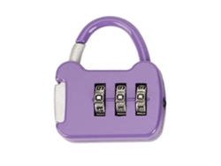 (morado) Candado Portátil De Tres Dígitos Para Equipaje De Viaje, Con Cremallera Y Combinación.