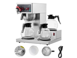Cafetera Profesional con 3 Platos, Depósito de 2.8L y Jarras de Cristal Tekmaquinas