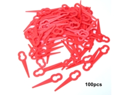 100 Cuchillas De Plástico Rojo De Repuesto Para Cortacésped Y Desbrozadora.